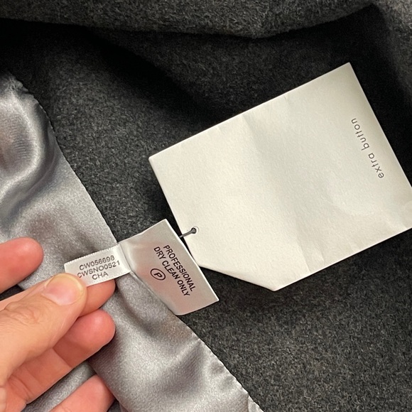 Calvin Klein Double Breasted Drape Cape Coat Envelope Collar Grey Sleeved Jacket - Picture 13 of 15